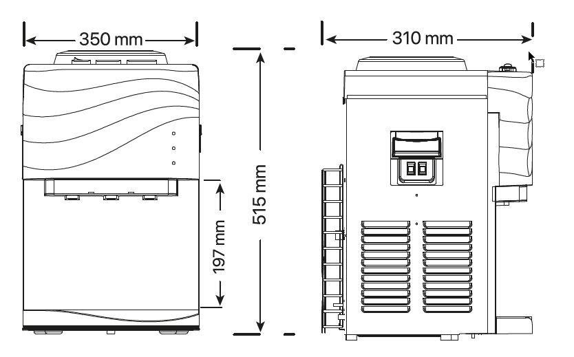 Automat na vodu ECO 1600 mini rozmery